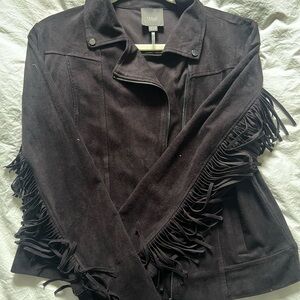 Vero Moda Black Fringe Leather Jacket